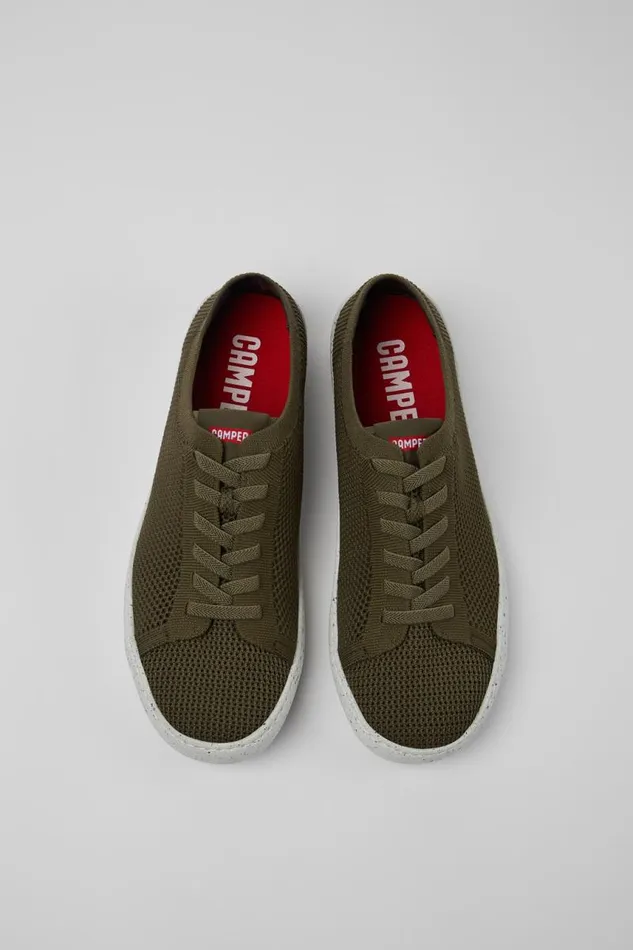 Men Camper Non Leather Shoes Peu Touring Green Textile Sneakers Men Camper Non Leather Shoes Peu Touring Green Textile Sneakers