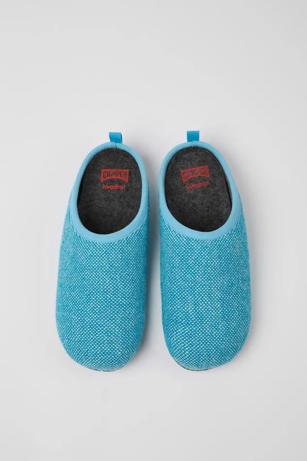Men Camper Non Leather Shoes Wabi Blue Wool And Viscose Slippers Men Camper Non Leather Shoes Wabi Blue Wool And Viscose Slippers