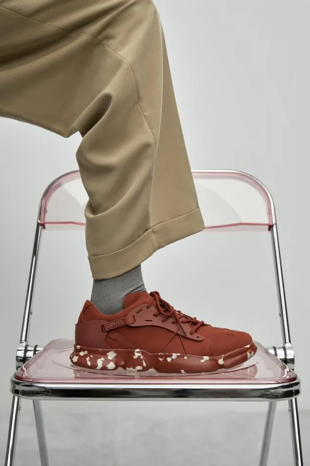Men Camper Sneakers Karst Red Nubuck And Textile Sneakers Men Camper Sneakers Karst Red Nubuck And Textile Sneakers