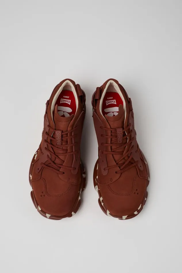 Men Camper Sneakers Karst Red Nubuck And Textile Sneakers Men Camper Sneakers Karst Red Nubuck And Textile Sneakers