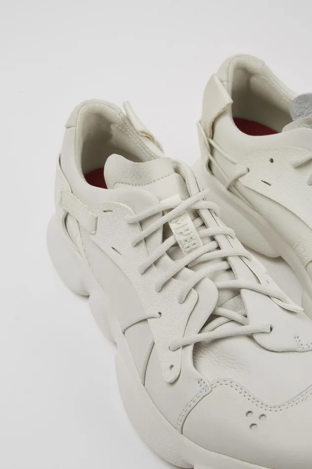 Men Camper Sneakers Karst White Nondyed Leather Sneakers