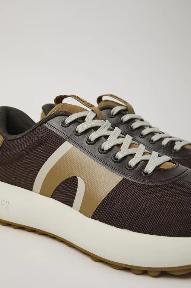 Men Camper Sneakers Pelotas Athens Brown Textile Sneaker