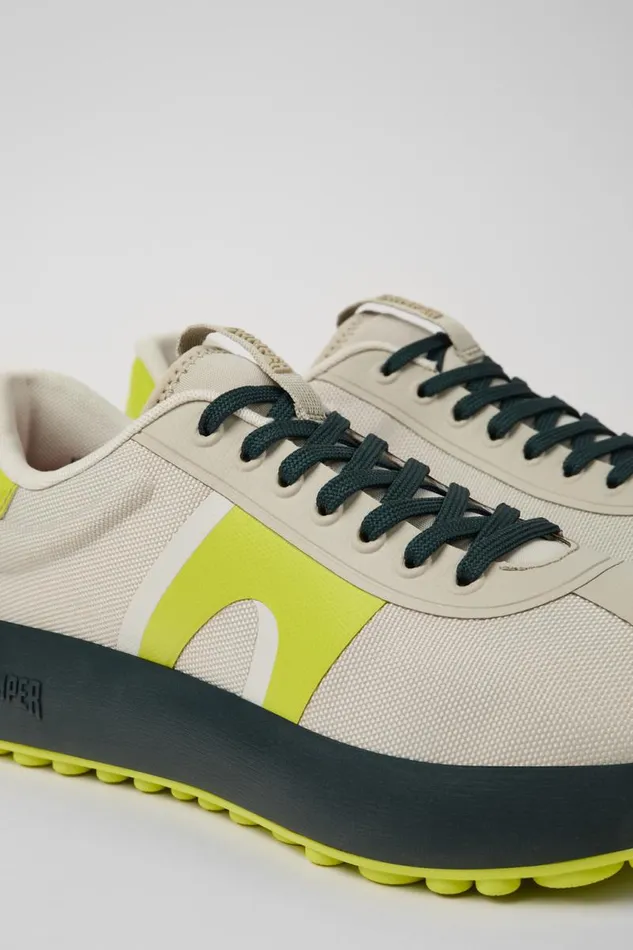 Men Camper Sneakers Pelotas Athens Grayyellow Textile Sneaker