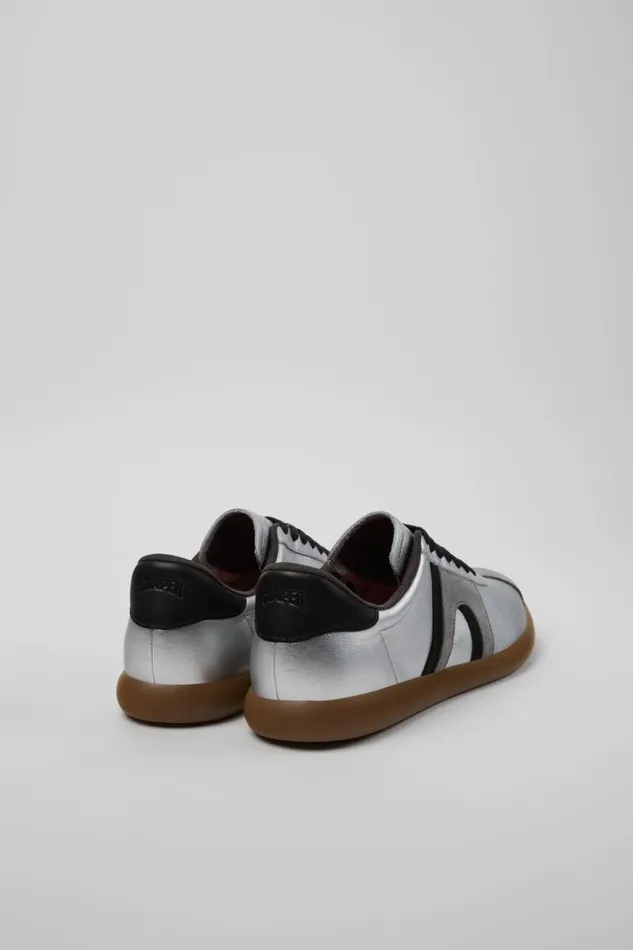 Men Camper Sneakers Pelotas Soller Silverblack Leather And Nubuck Sneakers Men Camper Sneakers Pelotas Soller Silverblack Leather And Nubuck Sneakers