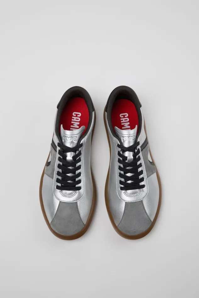 Men Camper Sneakers Pelotas Soller Silverblack Leather And Nubuck Sneakers Men Camper Sneakers Pelotas Soller Silverblack Leather And Nubuck Sneakers