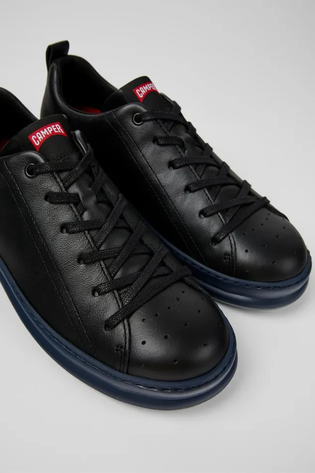 Men Camper Sneakers Runner Black Leather Sneakers
