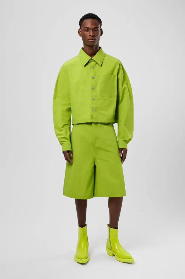 Men Camper TrousersandShorts Tech Shorts Green CottonNylon Shorts