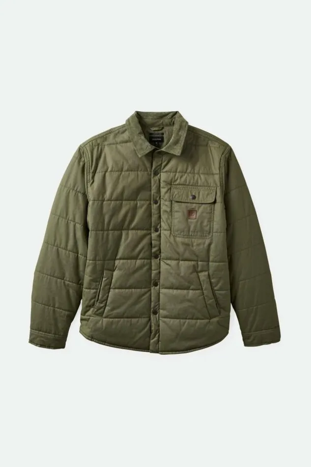 Men Cass Waxed Canvas Jacket Olive Surplus Brixton Jackets