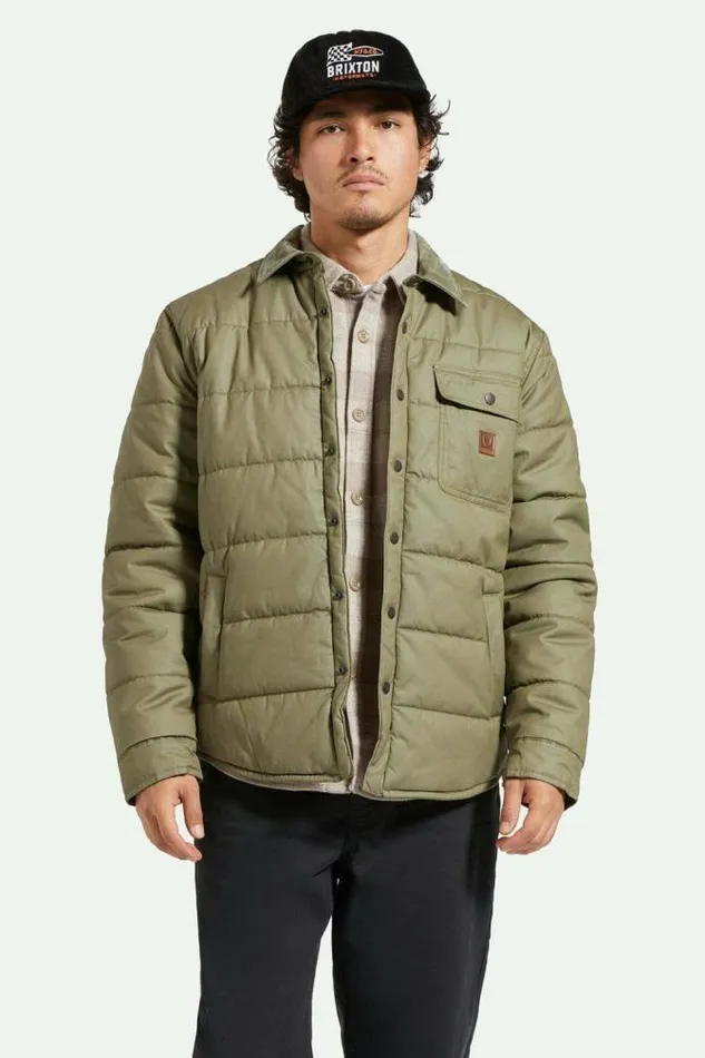 Men Cass Waxed Canvas Jacket Olive Surplus Brixton Jackets