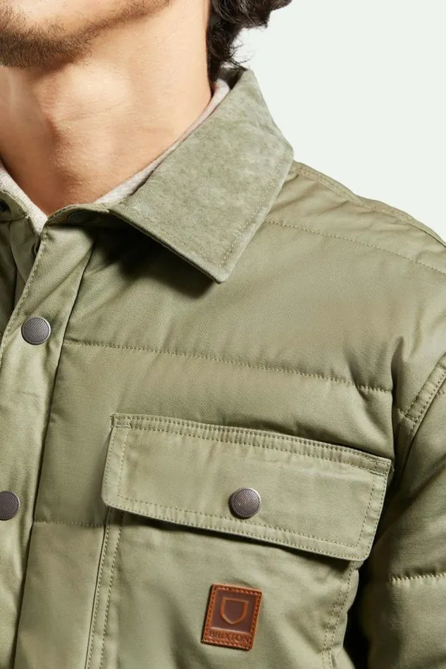 Men Cass Waxed Canvas Jacket Olive Surplus Brixton Jackets