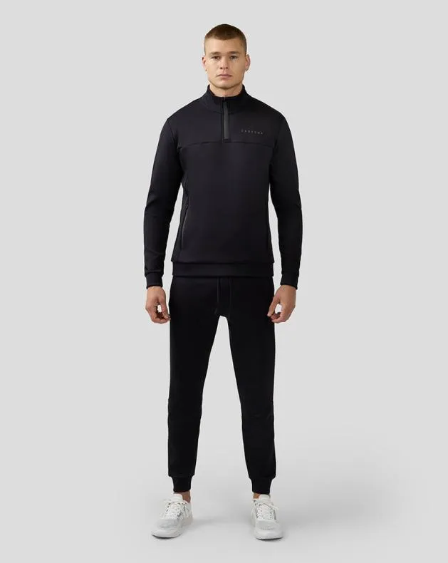 Men Castore 14 Zips Scuba Long Sleeve Quarter Zip Top Black