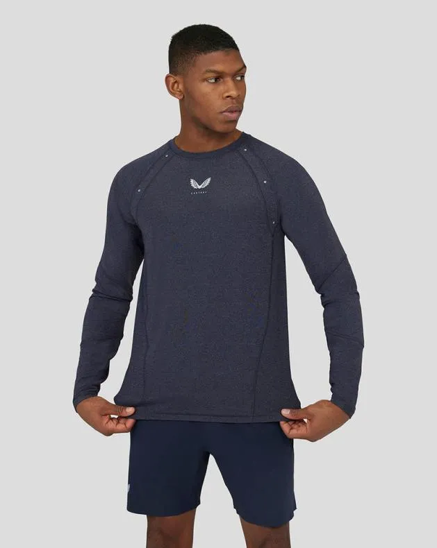 Men Castore Tops Anatomic Mesh Mix Panel Training Tee 8211 Navy