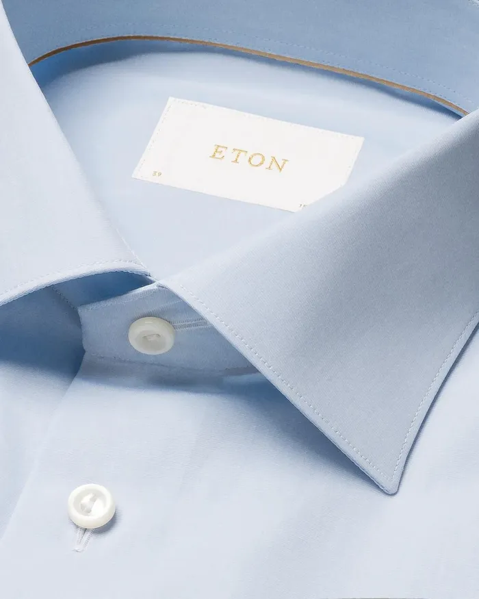Men Chambray Elevated Poplin Shirt Blue Eton Dress Shirts Men Chambray Elevated Poplin Shirt Blue Eton Dress Shirts