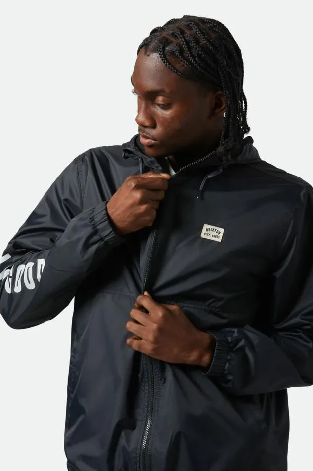 Men Claxton Woodburn Lightweight Jacket Black Brixton Jackets