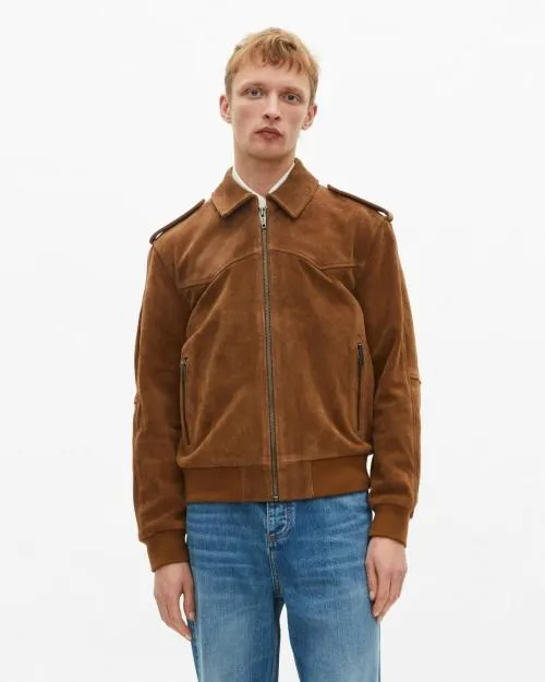 Men Coats and Jackets The Kooples Camel Suede Jacket Camel