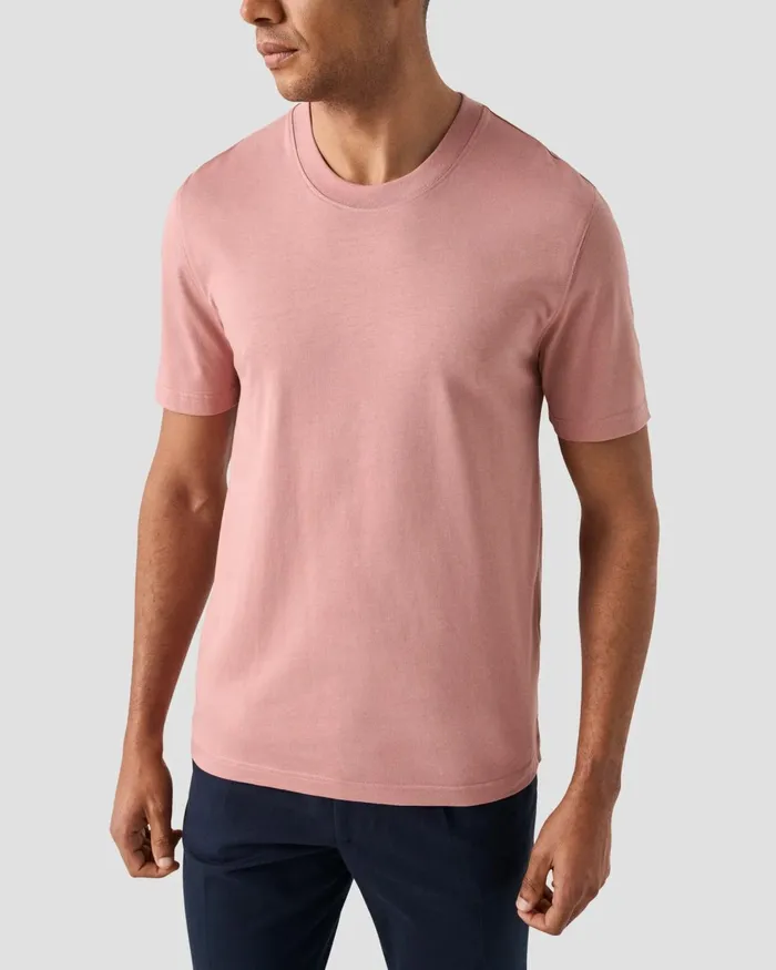 Men Crewneck TShirt Pink Eton TShirts