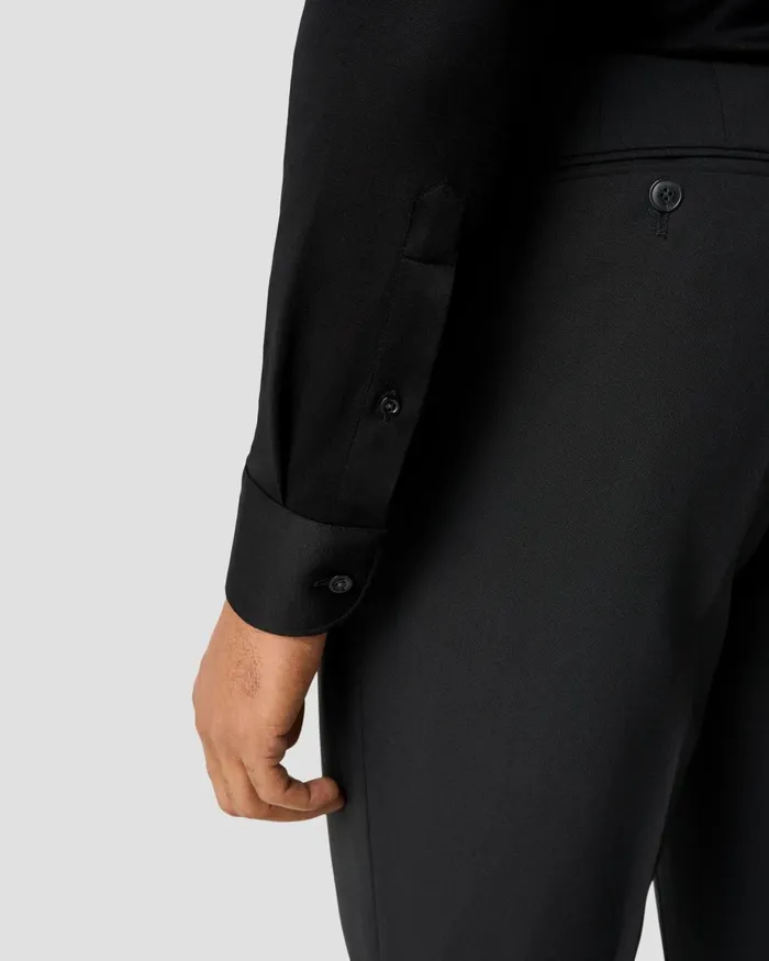 Men Filo Di Scotia Knitted Jaquard Shirt Black Eton Casual Shirts Men Filo Di Scotia Knitted Jaquard Shirt Black Eton Casual Shirts
