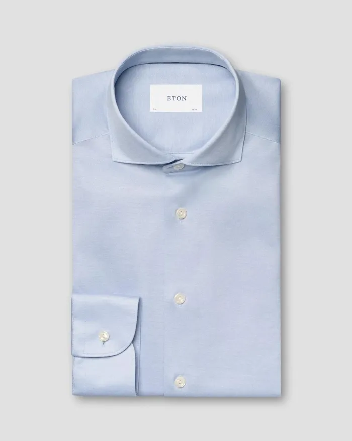 Men Filo Di Scozia Shirt Blue Eton Casual Shirts Men Filo Di Scozia Shirt Blue Eton Casual Shirts