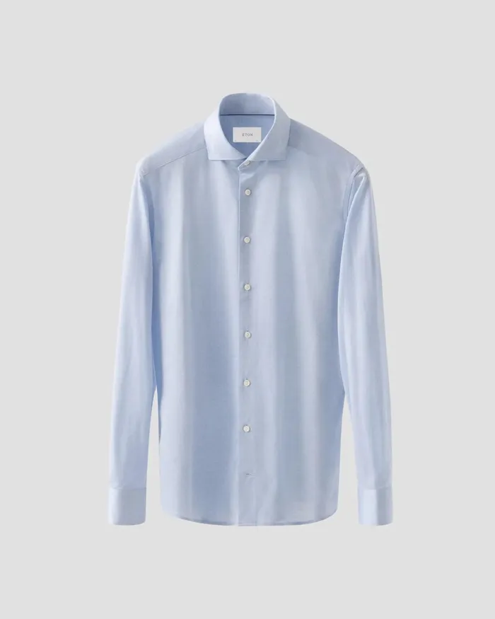 Men Filo Di Scozia Shirt Blue Eton Casual Shirts Men Filo Di Scozia Shirt Blue Eton Casual Shirts