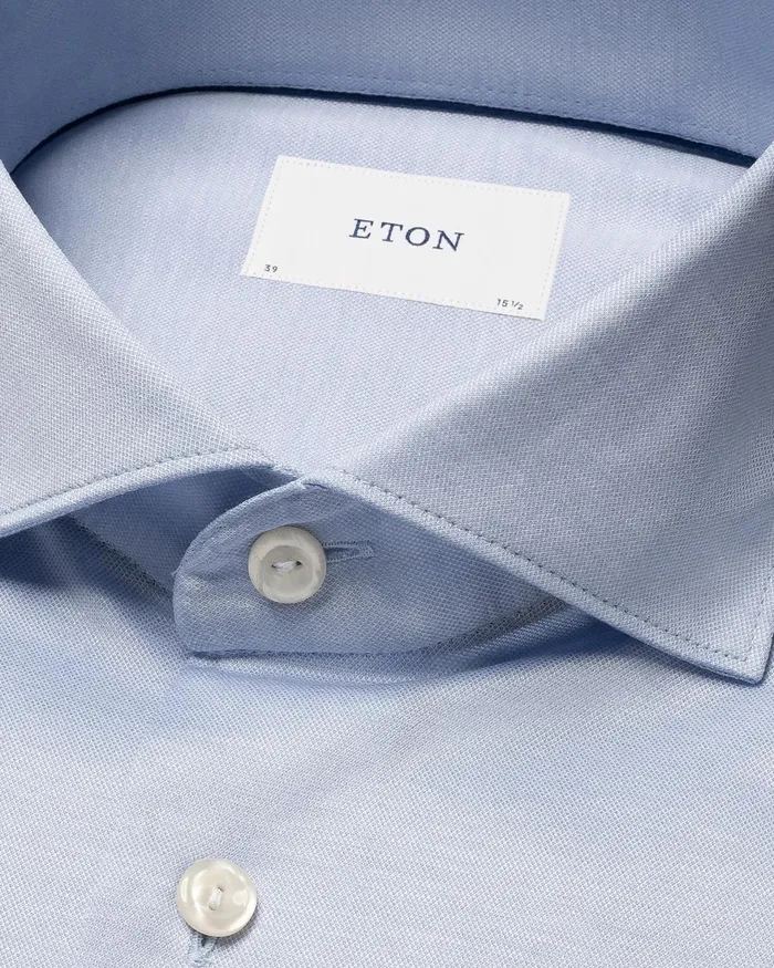Men Filo Di Scozia Shirt Blue Eton Casual Shirts Men Filo Di Scozia Shirt Blue Eton Casual Shirts