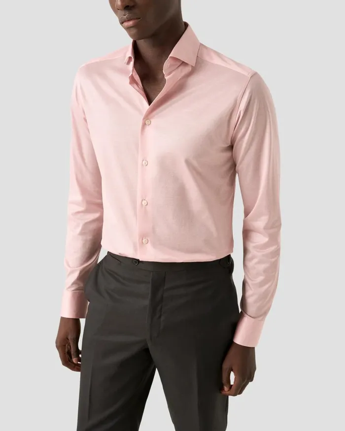Men Filo Di Scozia Shirt Pink Eton Dress Shirts