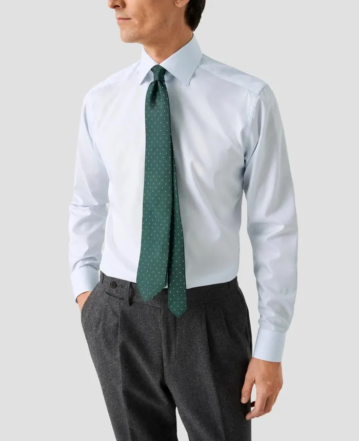 Men Fine Striped Twill Shirt Blue Eton Dress Shirts Men Fine Striped Twill Shirt Blue Eton Dress Shirts