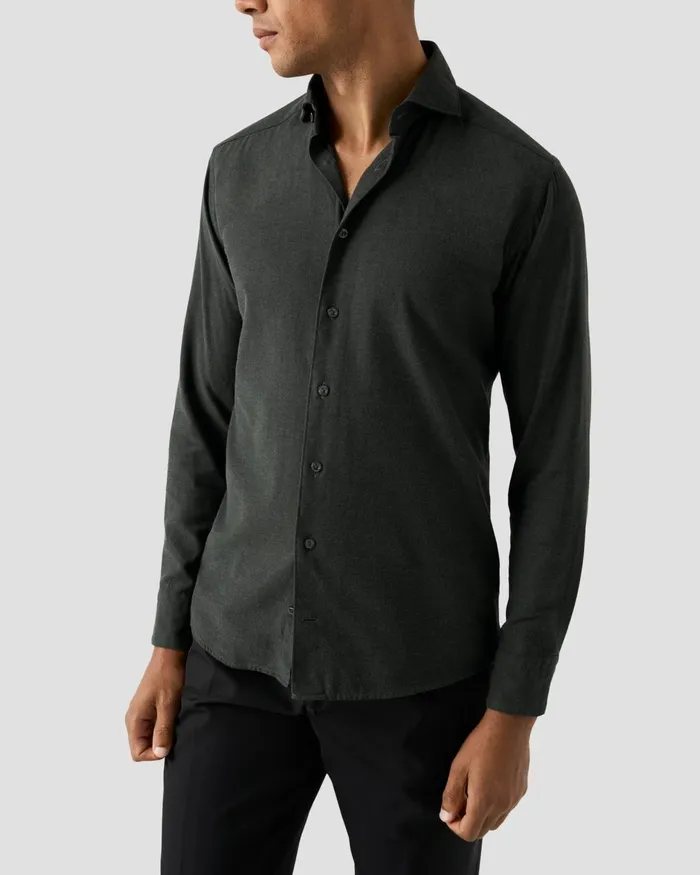 Men Flannel Shirt Green Eton Casual Shirts Men Flannel Shirt Green Eton Casual Shirts
