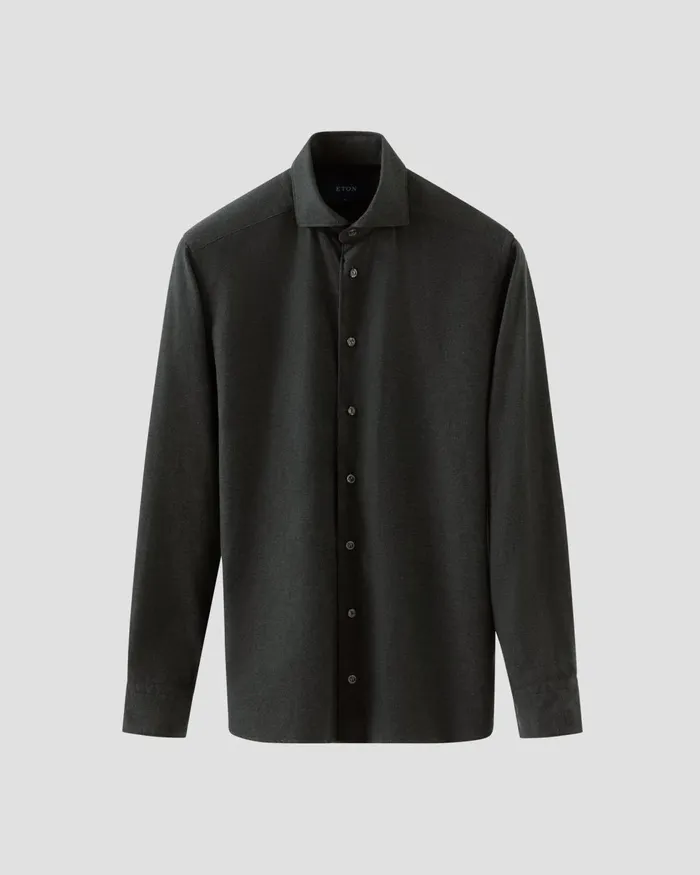 Men Flannel Shirt Green Eton Casual Shirts Men Flannel Shirt Green Eton Casual Shirts