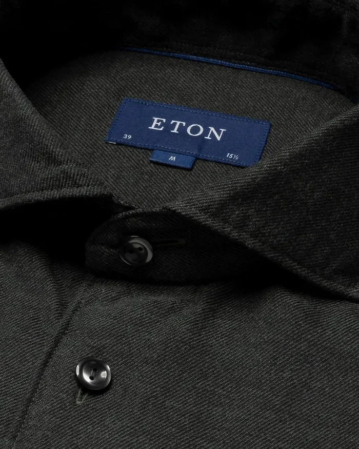 Men Flannel Shirt Green Eton Casual Shirts Men Flannel Shirt Green Eton Casual Shirts
