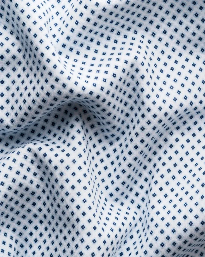 Men Geometric Cotton Fourway Stretch Shirt Blue Eton Dress Shirts Men Geometric Cotton Fourway Stretch Shirt Blue Eton Dress Shirts
