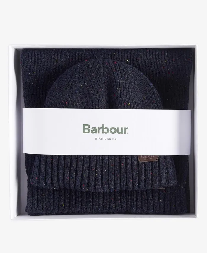 Men Hats Barbour Carlton Fleck Beanie and Scarf Gift Set Navy Men Hats Barbour Carlton Fleck Beanie and Scarf Gift Set Navy