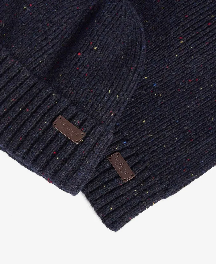 Men Hats Barbour Carlton Fleck Beanie and Scarf Gift Set Navy Men Hats Barbour Carlton Fleck Beanie and Scarf Gift Set Navy