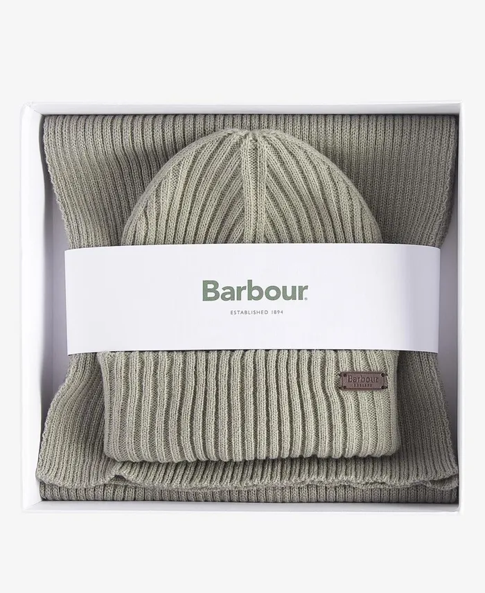 Men Hats Barbour Crimdon Beanie and Scarf Gift Set Grey Men Hats Barbour Crimdon Beanie and Scarf Gift Set Grey