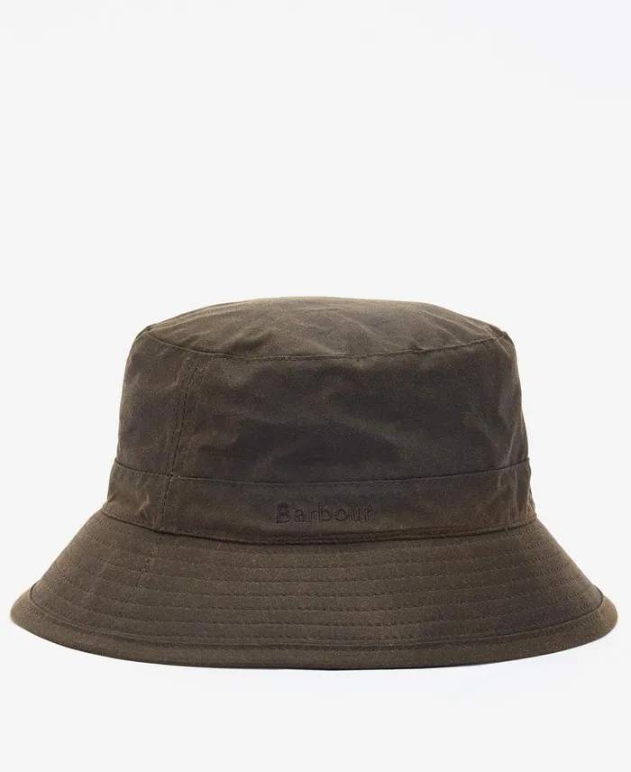 Men Hats Barbour Wax Bucket Hat Olive