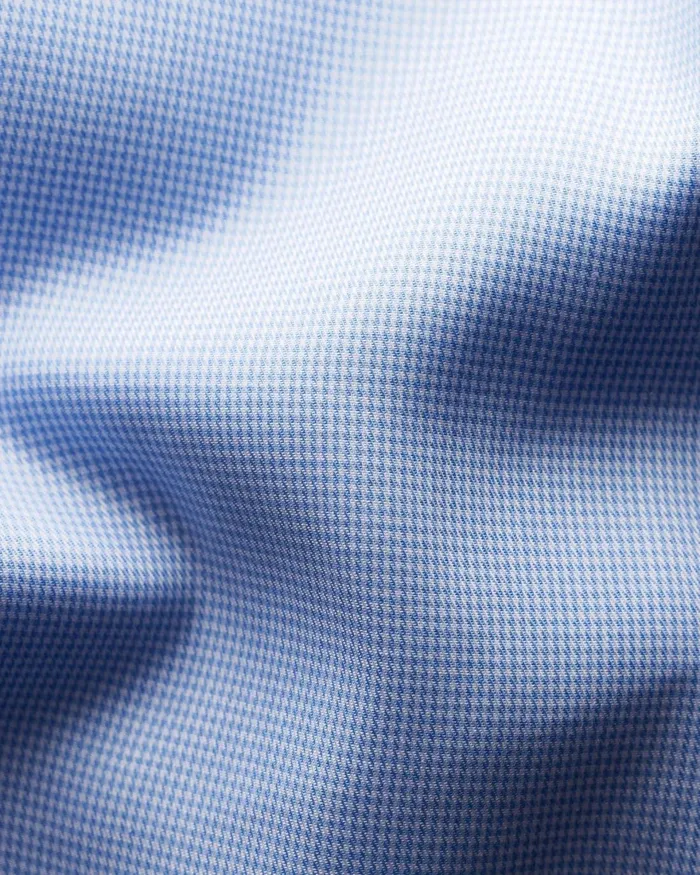 Men Light Blue Houndstooth Fine Twill Shirt Blue Eton Dress Shirts Men Light Blue Houndstooth Fine Twill Shirt Blue Eton Dress Shirts