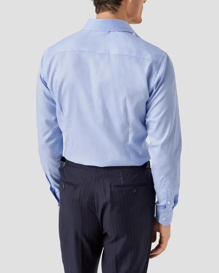 Men Light Blue Houndstooth Fine Twill Shirt Blue Eton Dress Shirts Men Light Blue Houndstooth Fine Twill Shirt Blue Eton Dress Shirts