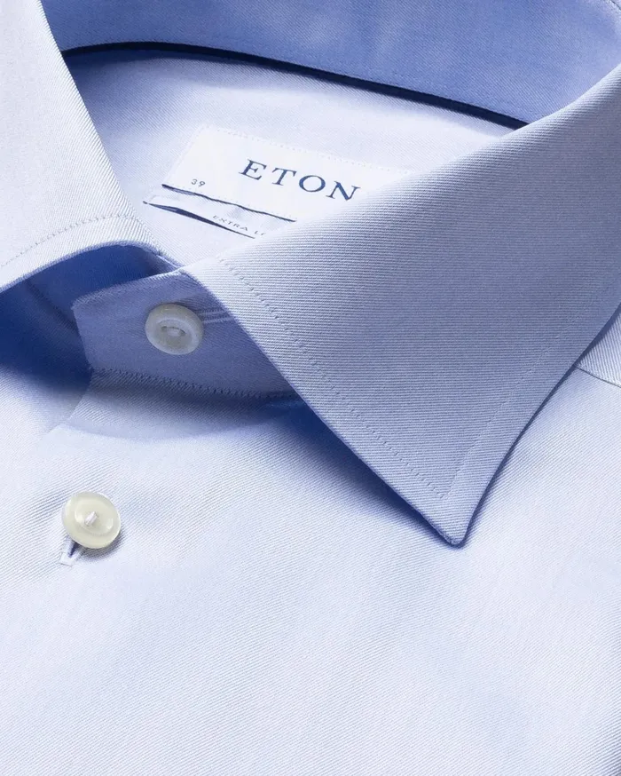 Men Light Blue Signature Twill Shirt Extra Long Sleeves Blue Eton Dress Shirts Men Light Blue Signature Twill Shirt Extra Long Sleeves Blue Eton Dress Shirts