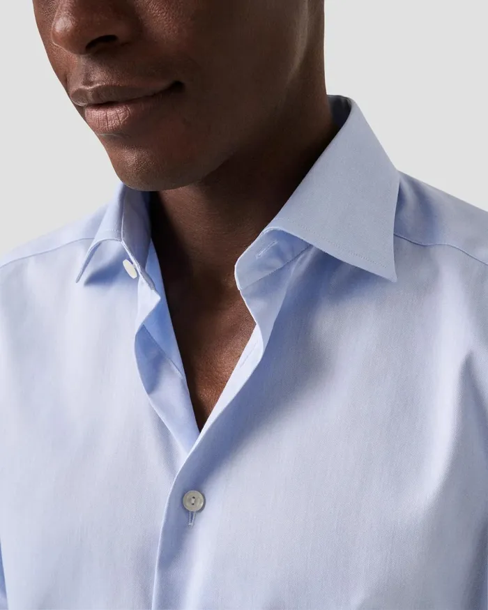 Men Light Blue Signature Twill Shirt Extra Long Sleeves Blue Eton Dress Shirts Men Light Blue Signature Twill Shirt Extra Long Sleeves Blue Eton Dress Shirts
