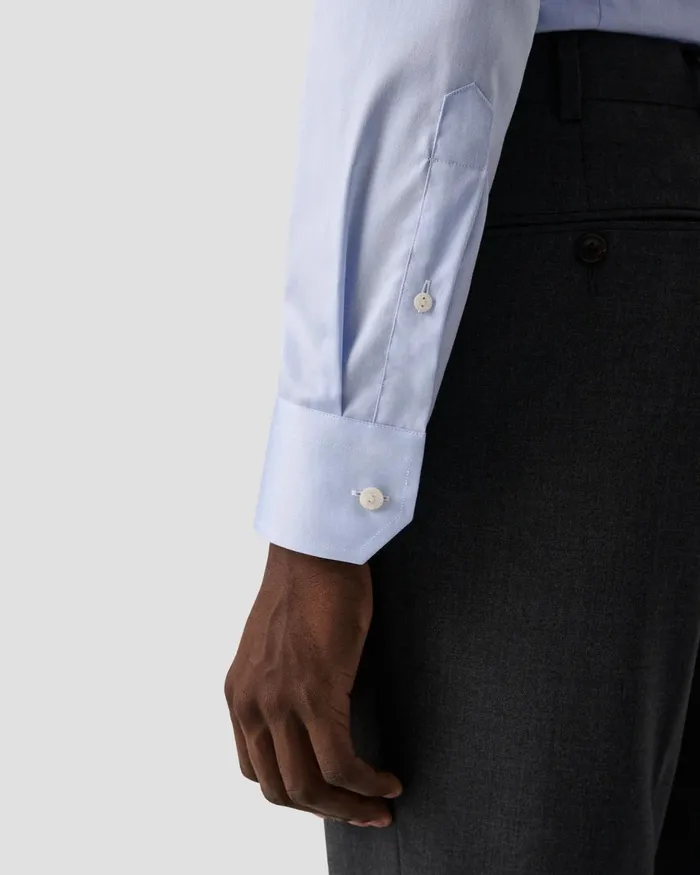 Men Light Blue Signature Twill Shirt Extra Long Sleeves Blue Eton Dress Shirts Men Light Blue Signature Twill Shirt Extra Long Sleeves Blue Eton Dress Shirts