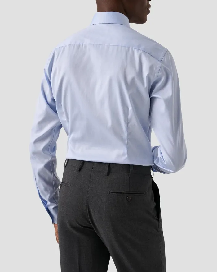 Men Light Blue Signature Twill Shirt Extra Long Sleeves Blue Eton Dress Shirts Men Light Blue Signature Twill Shirt Extra Long Sleeves Blue Eton Dress Shirts