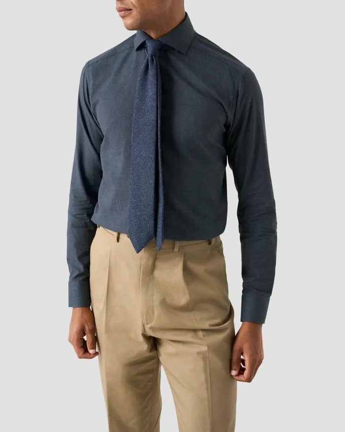 Men Lightweight Twill Shirt Blue Eton Dress Shirts Men Lightweight Twill Shirt Blue Eton Dress Shirts