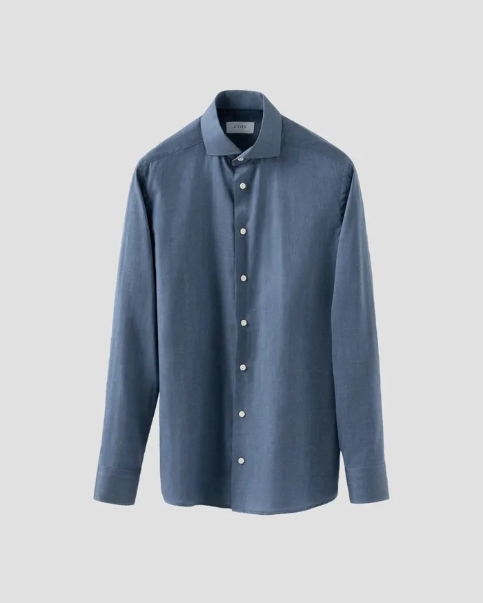 Men Lightweight Twill Shirt Blue Eton Dress Shirts Men Lightweight Twill Shirt Blue Eton Dress Shirts