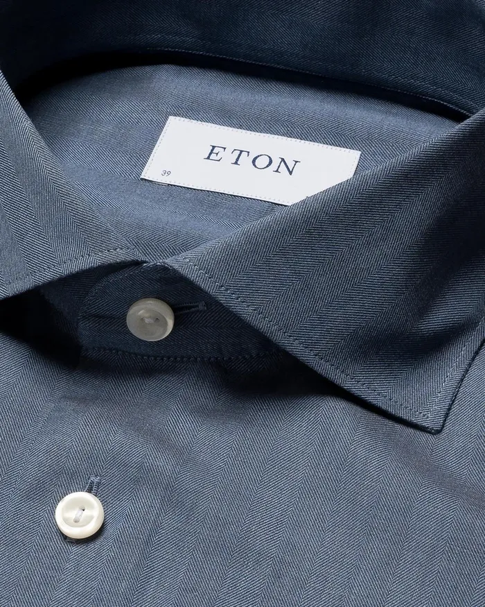 Men Lightweight Twill Shirt Blue Eton Dress Shirts Men Lightweight Twill Shirt Blue Eton Dress Shirts