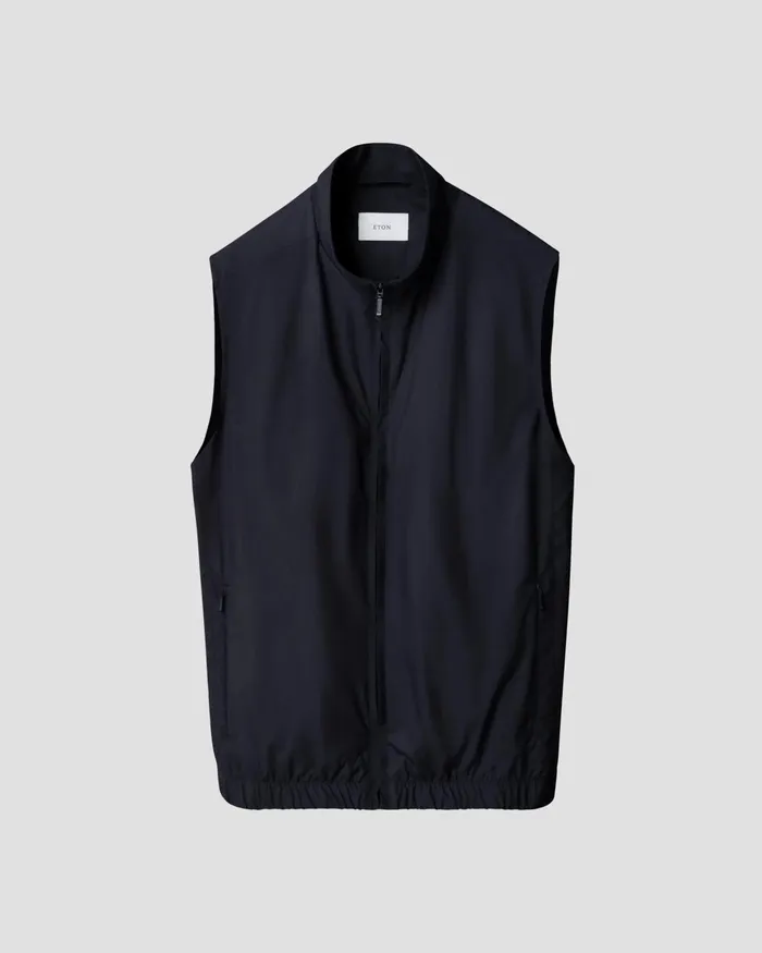 Men Lightweight Zip Vest Blue Eton Vests