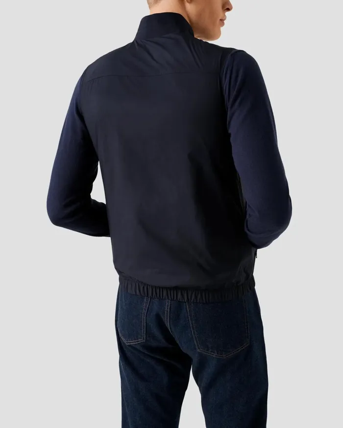 Men Lightweight Zip Vest Blue Eton Vests