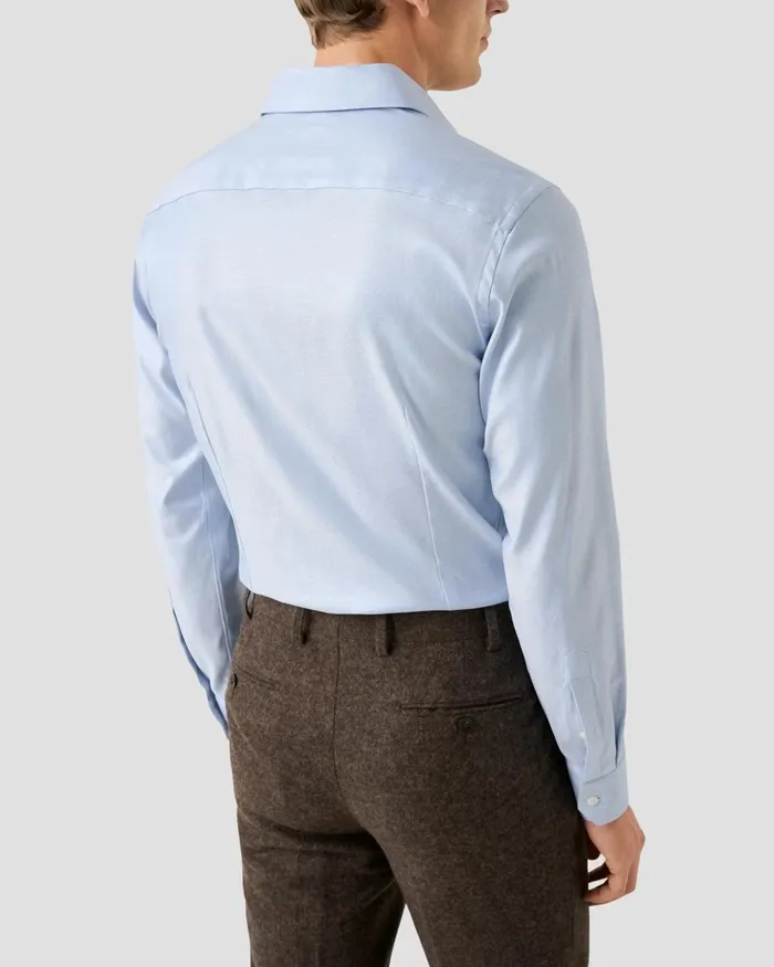Men Mlange Solid Cotton TENCEL Lyocell Shirt Blue Eton Dress Shirts Men Mlange Solid Cotton TENCEL Lyocell Shirt Blue Eton Dress Shirts