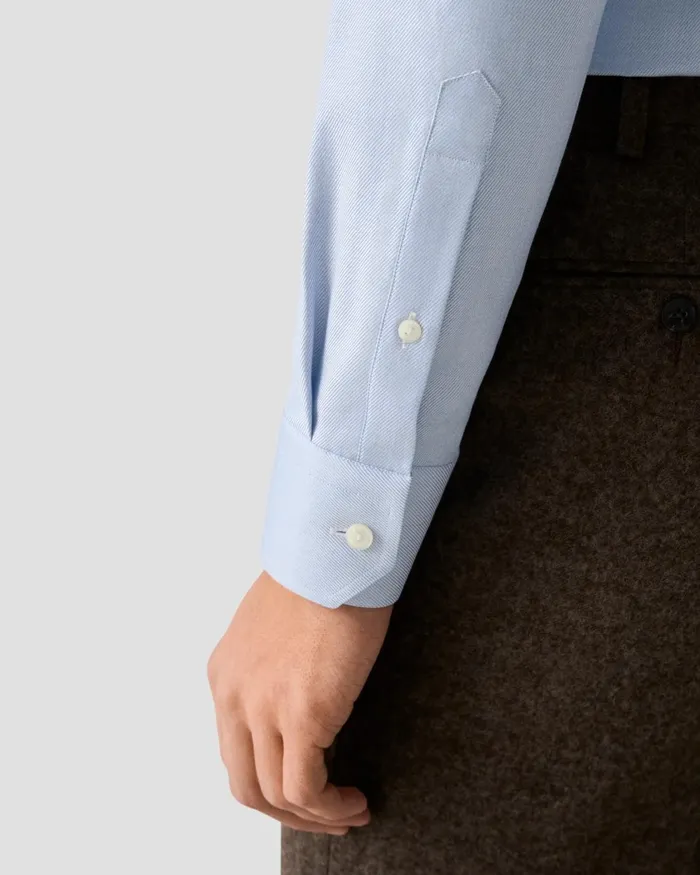 Men Mlange Solid Cotton TENCEL Lyocell Shirt Blue Eton Dress Shirts Men Mlange Solid Cotton TENCEL Lyocell Shirt Blue Eton Dress Shirts