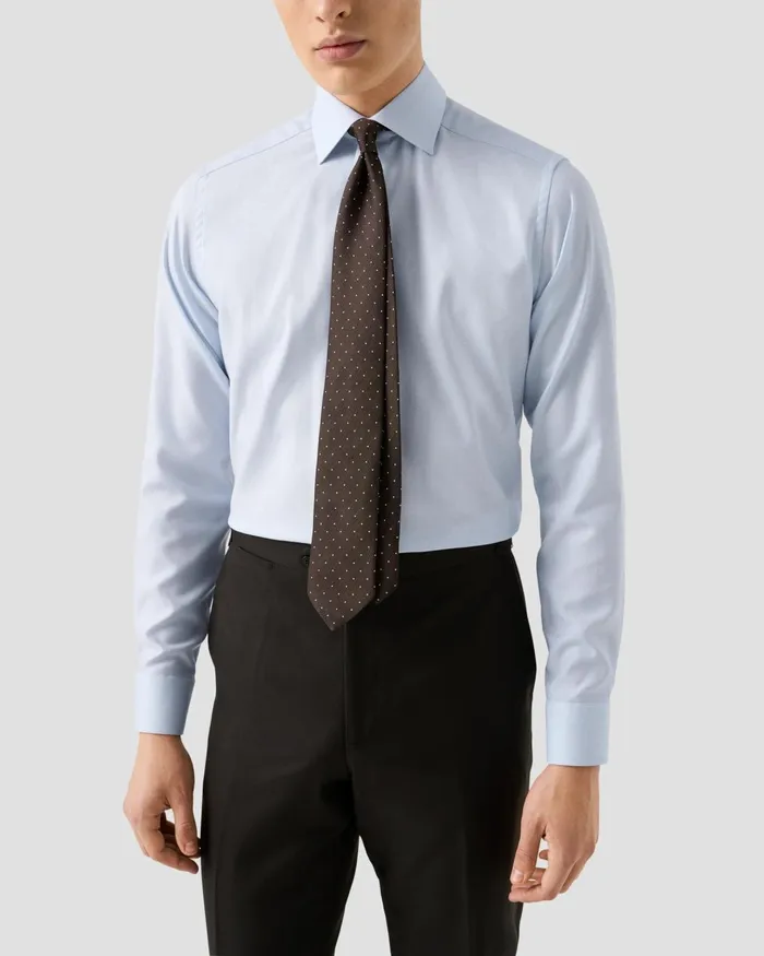Men Melange Fine Twill Shirt Blue Eton Dress Shirts Men Melange Fine Twill Shirt Blue Eton Dress Shirts