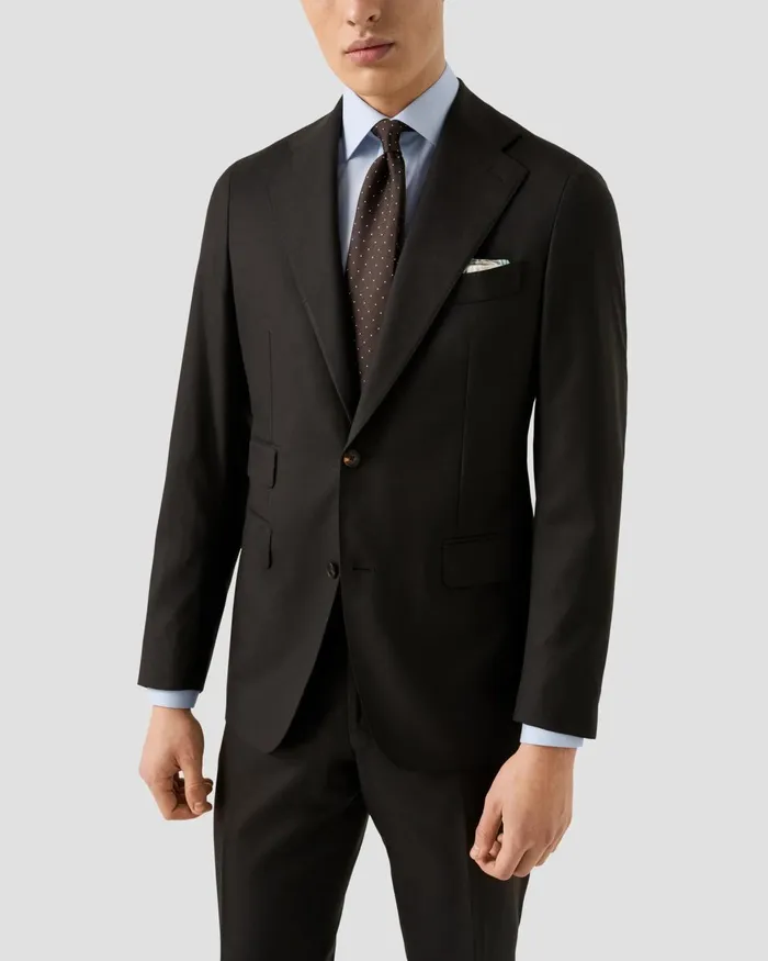 Men Melange Fine Twill Shirt Blue Eton Dress Shirts Men Melange Fine Twill Shirt Blue Eton Dress Shirts