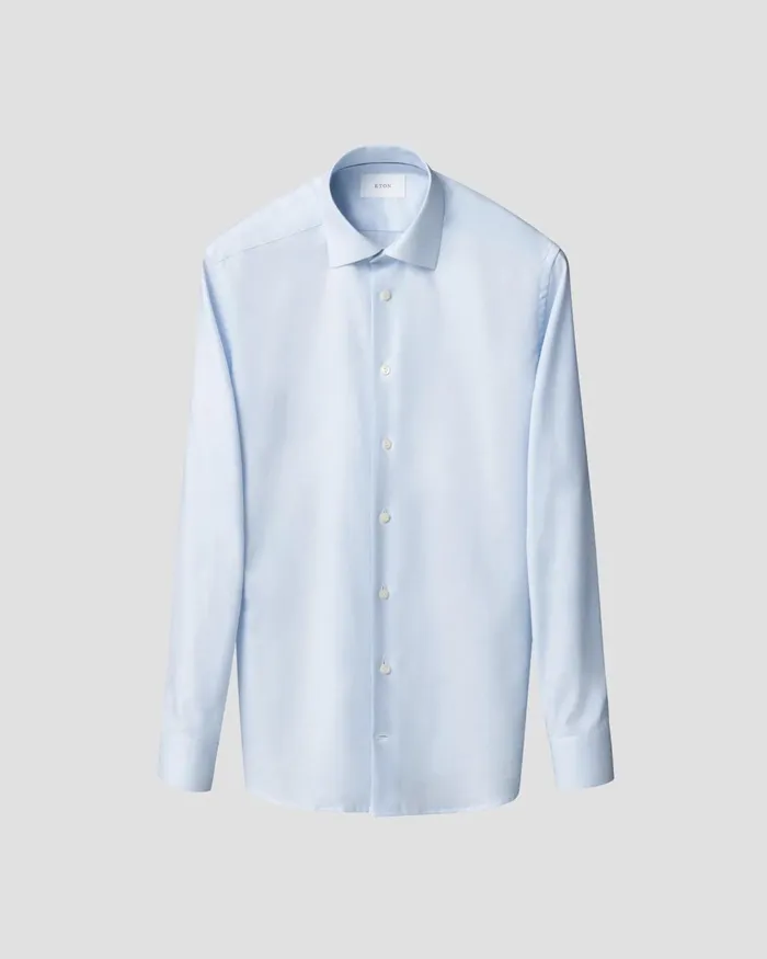 Men Melange Fine Twill Shirt Blue Eton Dress Shirts Men Melange Fine Twill Shirt Blue Eton Dress Shirts